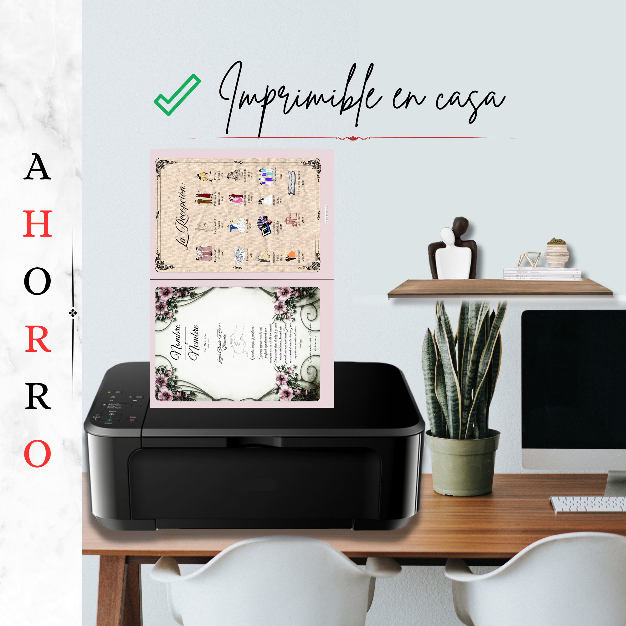 Recepción vintage — archivo listo para imprimir