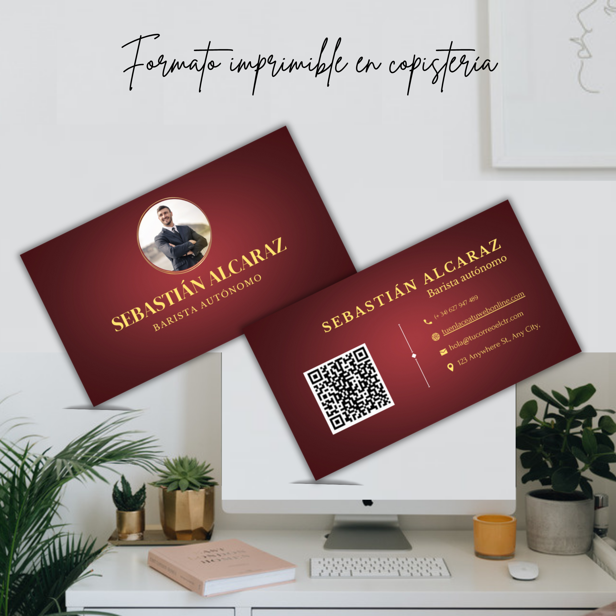 Diseño a doble cara de tarjeta de visita profesional para impresión.