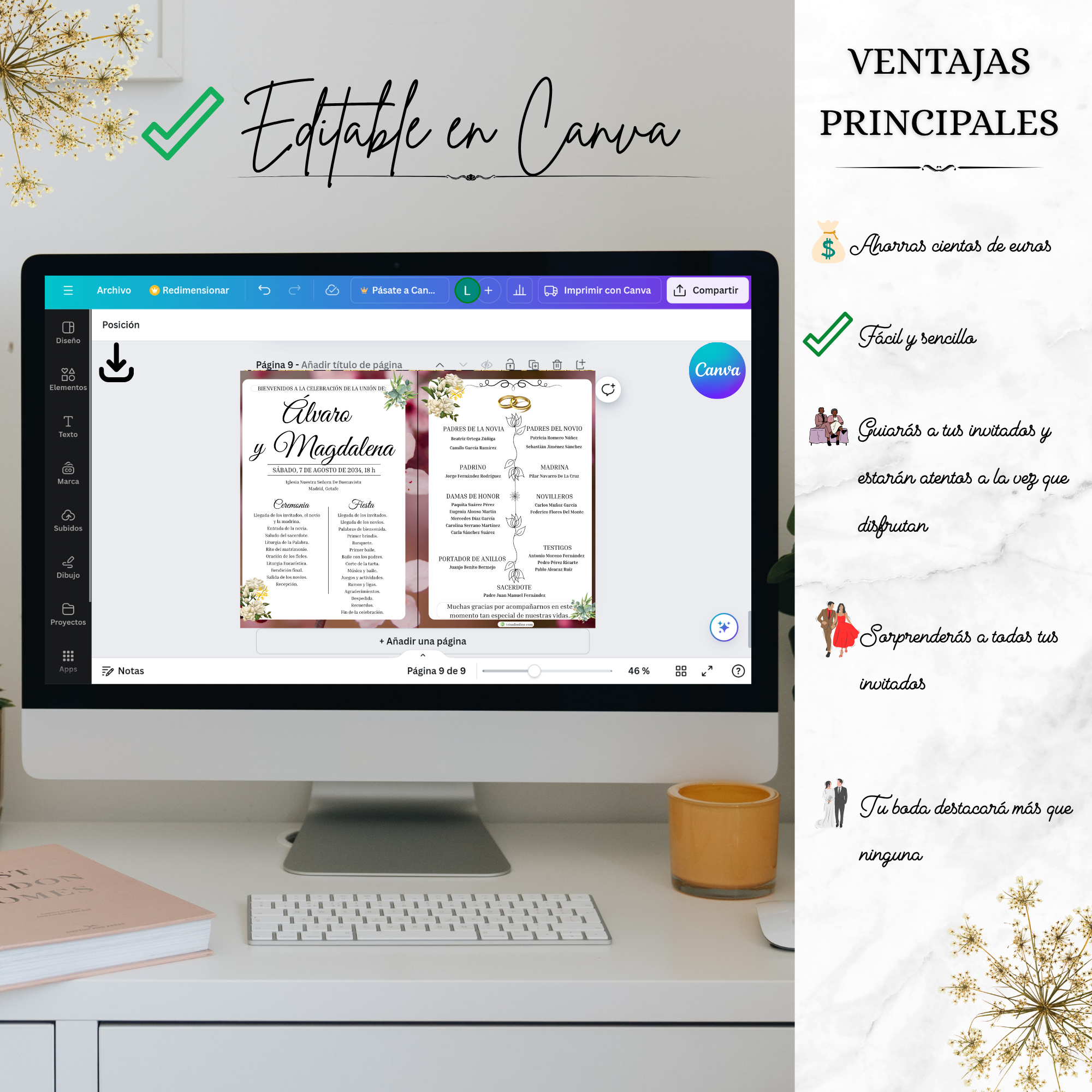 Presentación completa del programa, incluyendo portada y contraportada con todos los detalles.