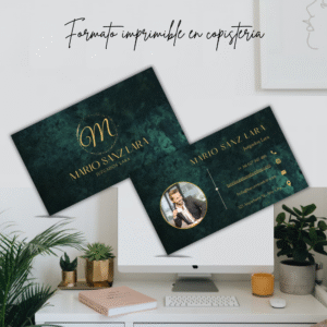 Formato imprimible en casa de las dos caras de la tarjeta de visita profesional.