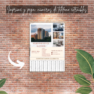 Cartel A4 siendo pegado en un muro tras impresión, mostrando el uso real.