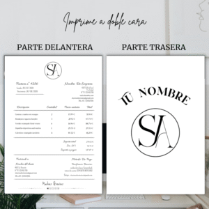 Factura digital editable en Canva, mostrando todos sus contenidos.