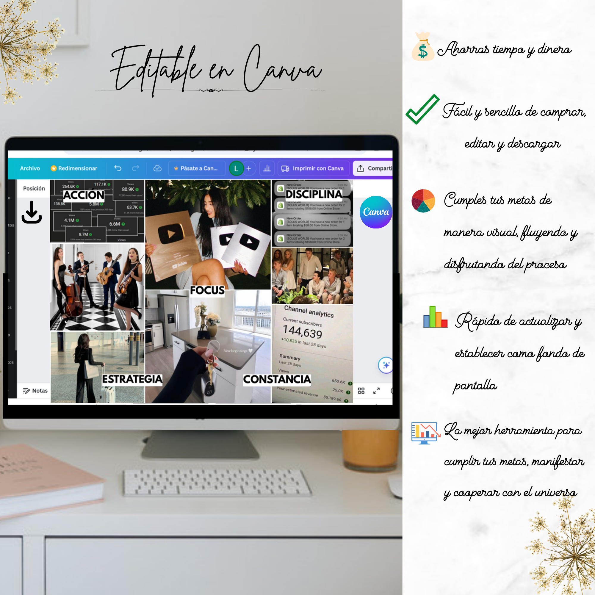 VisionBoard editable en Canva.