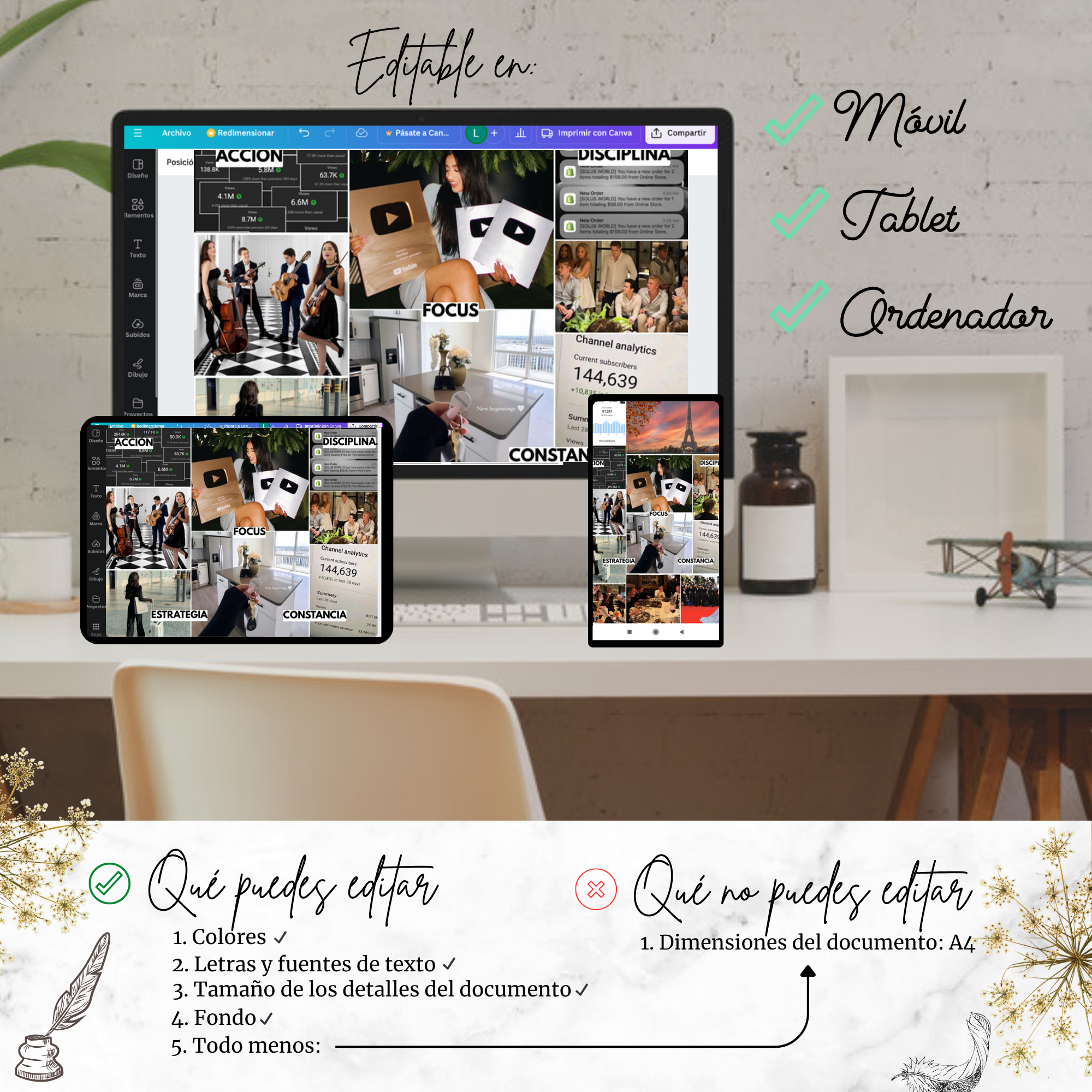 VisionBoard editable en múltiples dispositivos.