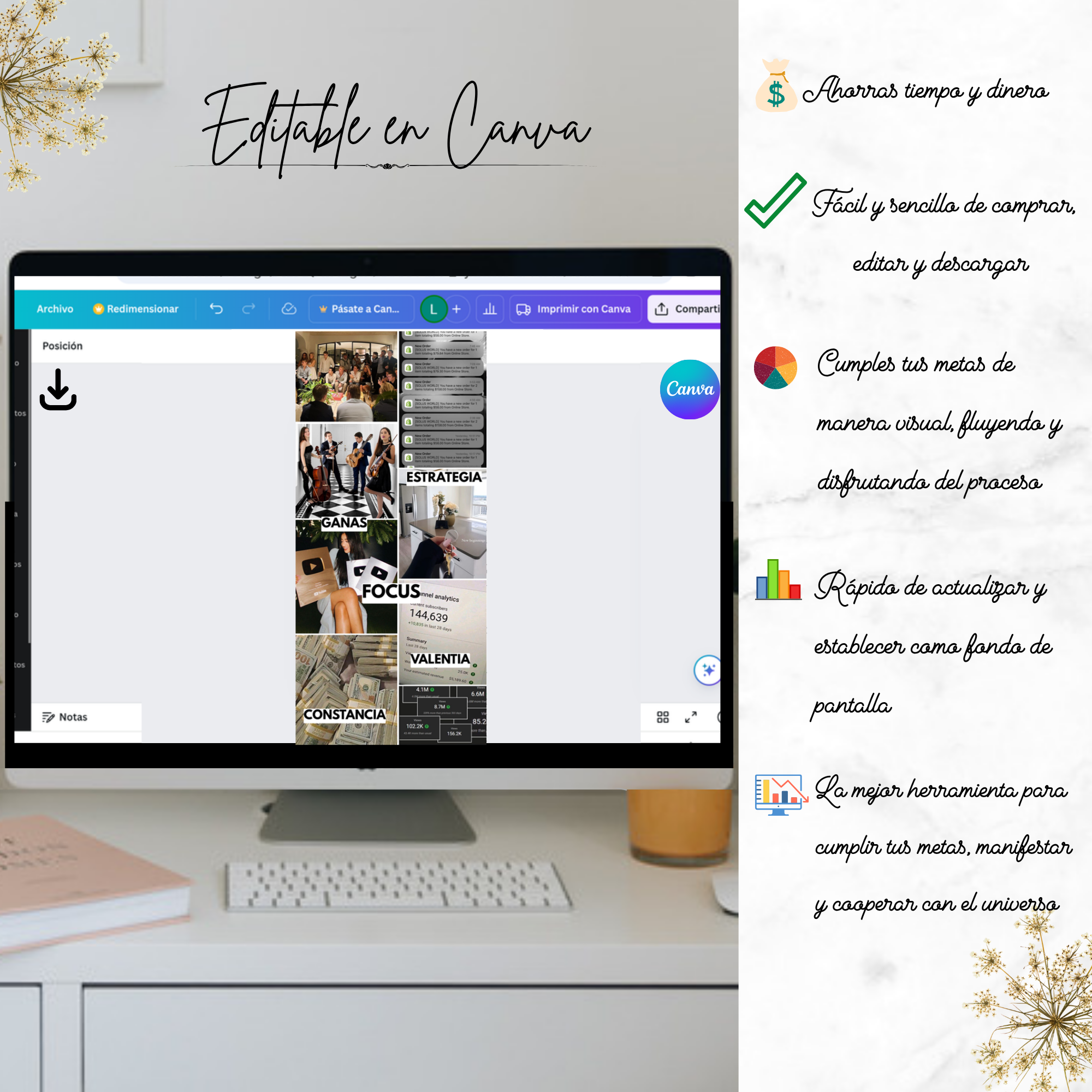 VisionBoard editable en Canva.