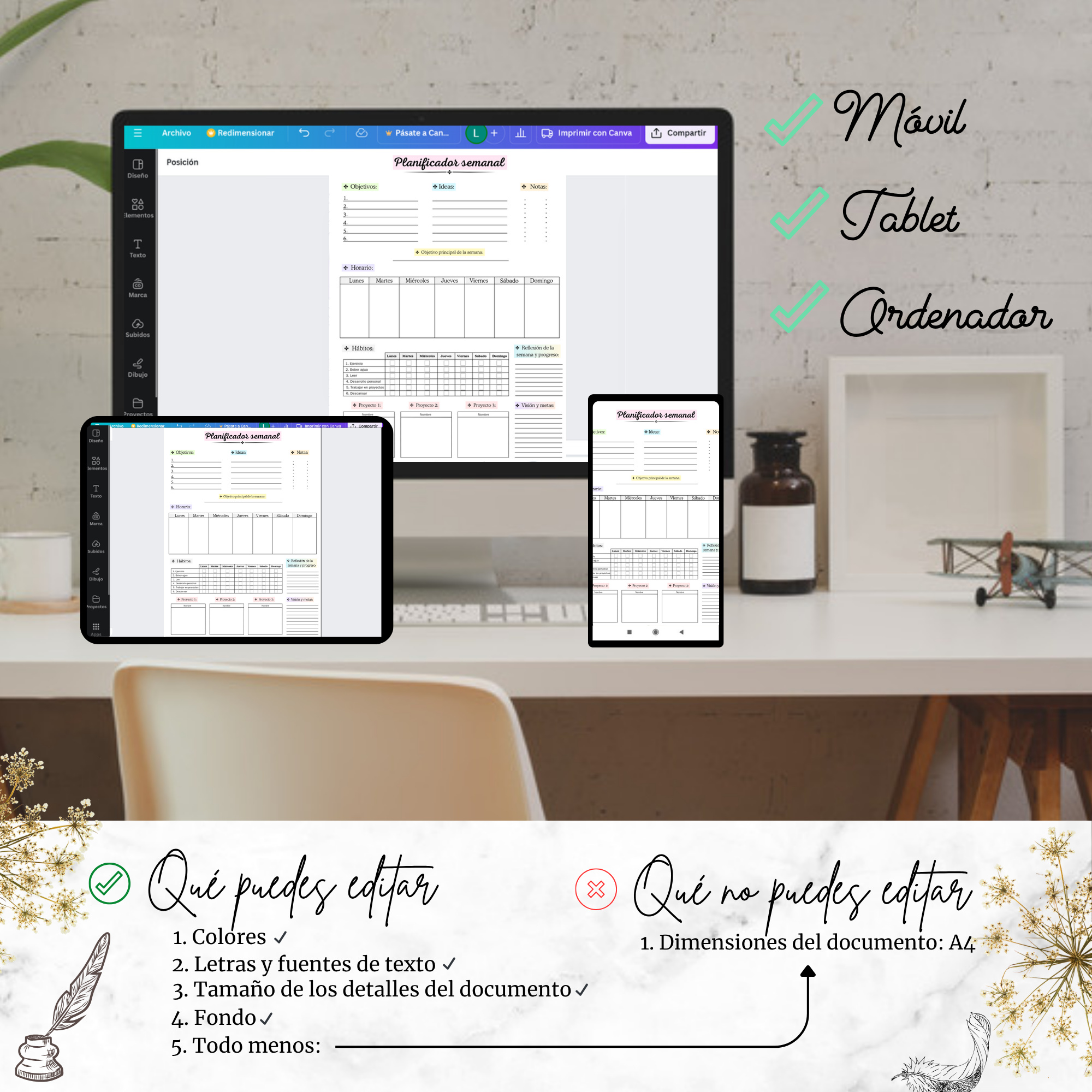 Planificador anual de Triunfonline abierto en móvil, tablet y ordenador