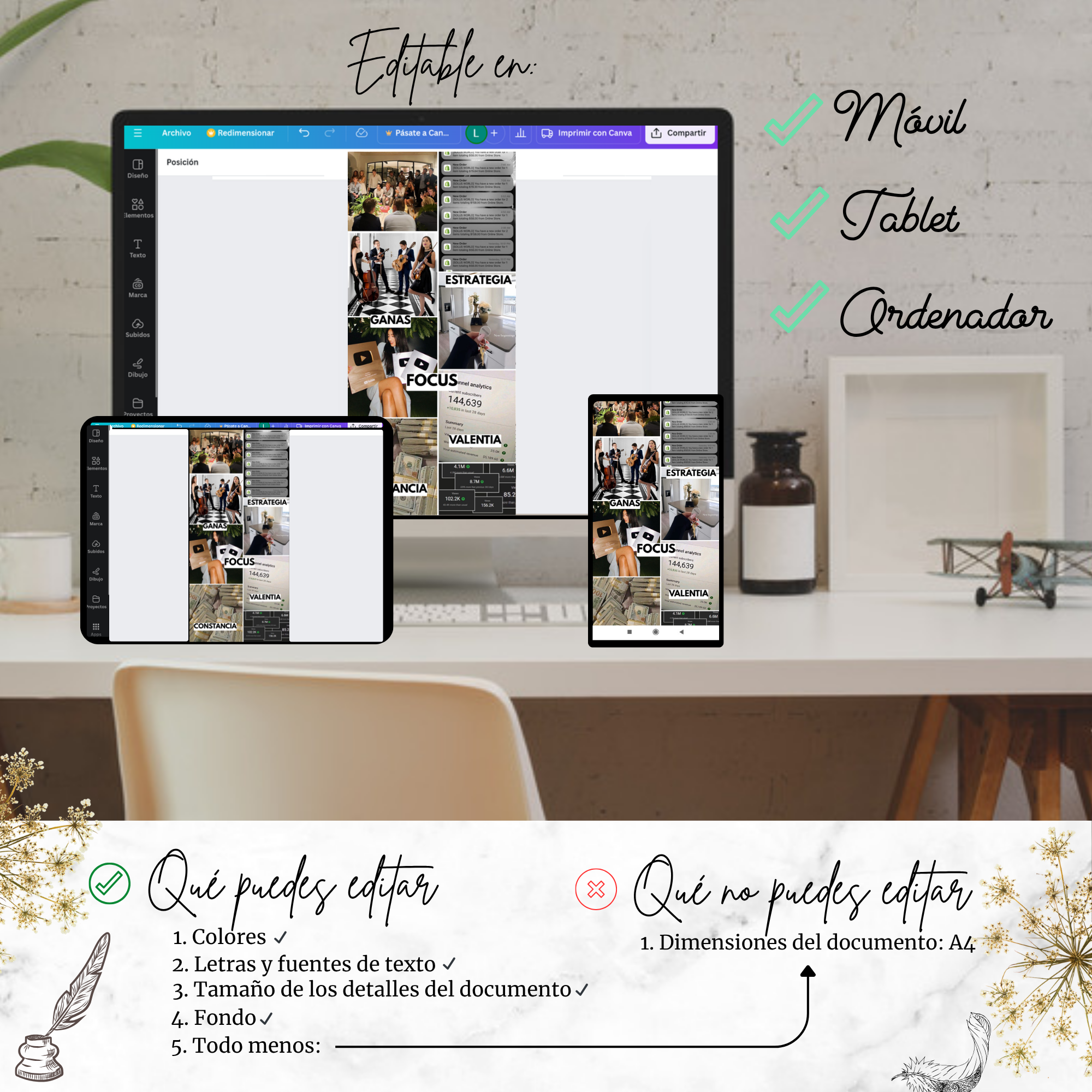 Imagen mostrando el VisionBoard accesible y editable desde cualquier dispositivo.