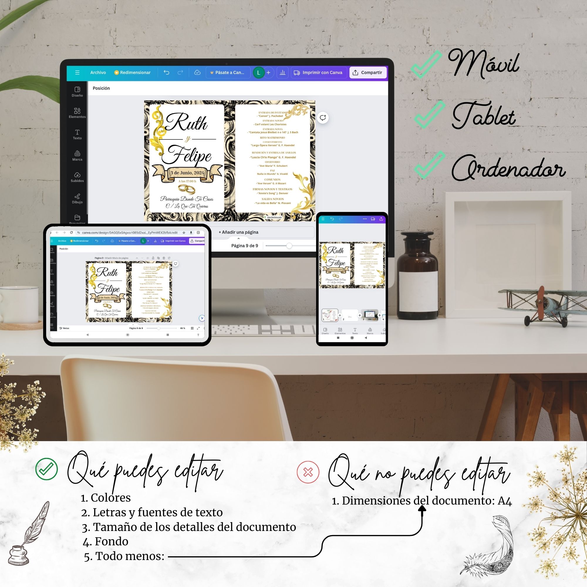 Programa musical barroco abierto en móvil, tablet y ordenador