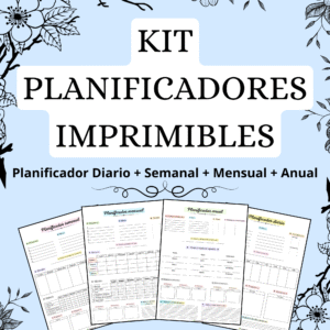 KIT: Planificadores IMPRIMIBLES: Diario, Semanal, Mensual y Anual