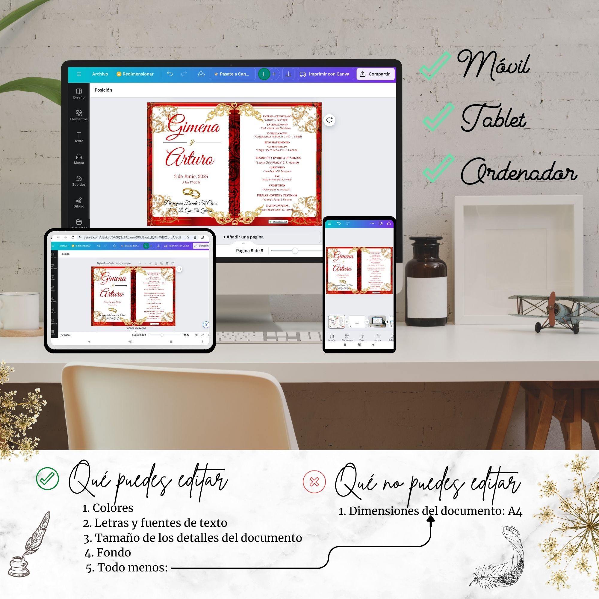 Programa musical barroco abierto en ordenador, tablet y móvil