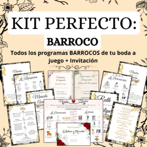 KIT PERFECTO: Todos los Programas BARROCOS a juego + Invitación