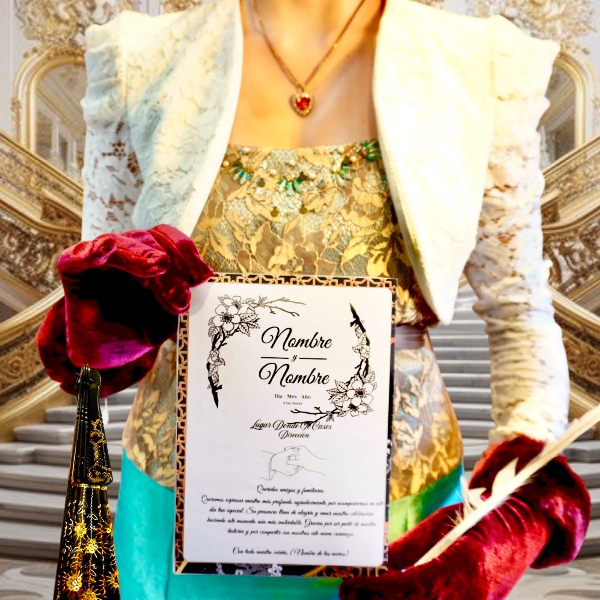 Programa de ceremonia barroco elegante para bodas – Triunfonline