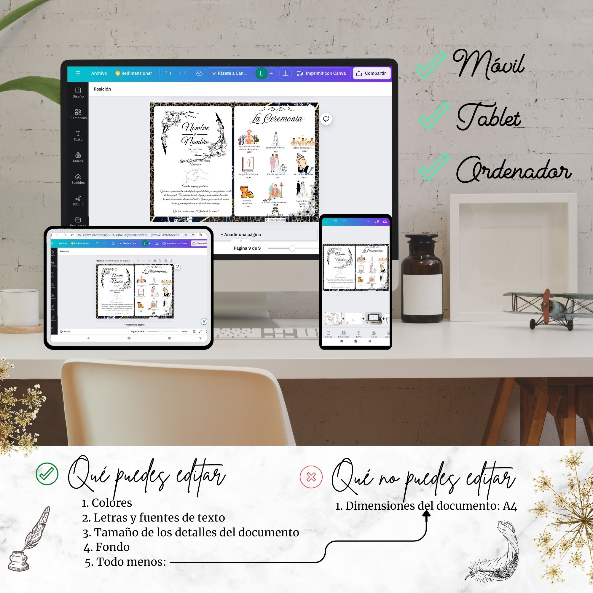 Programa de ceremonia barroco digital multi-dispositivo – Triunfonline