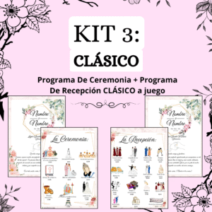 KIT 3: Programa De Ceremonia + De Recepción CLÁSICOS a Juego