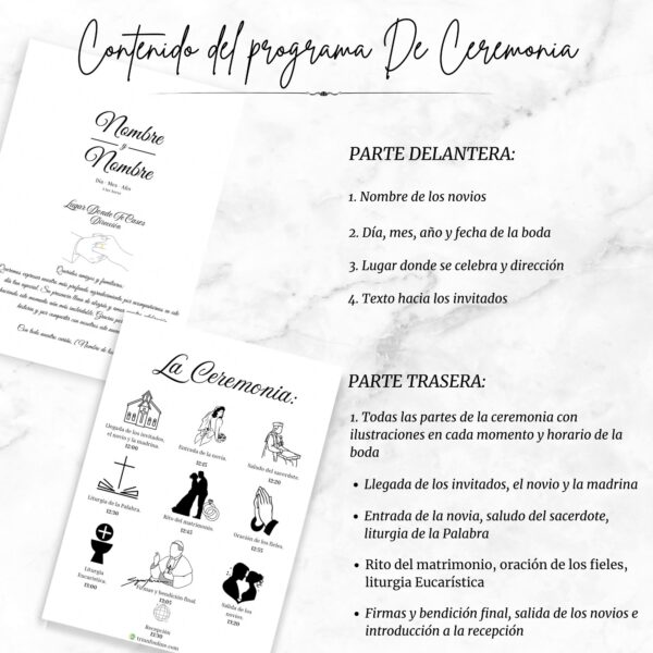contenido del programa de ceremonia