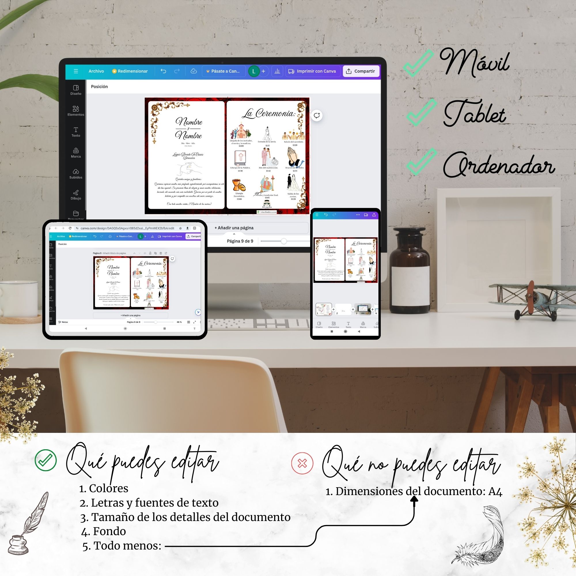 Programa de ceremonia barroco digital multi-dispositivo – Triunfonline