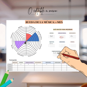 Rueda de la Música editable en Canva.