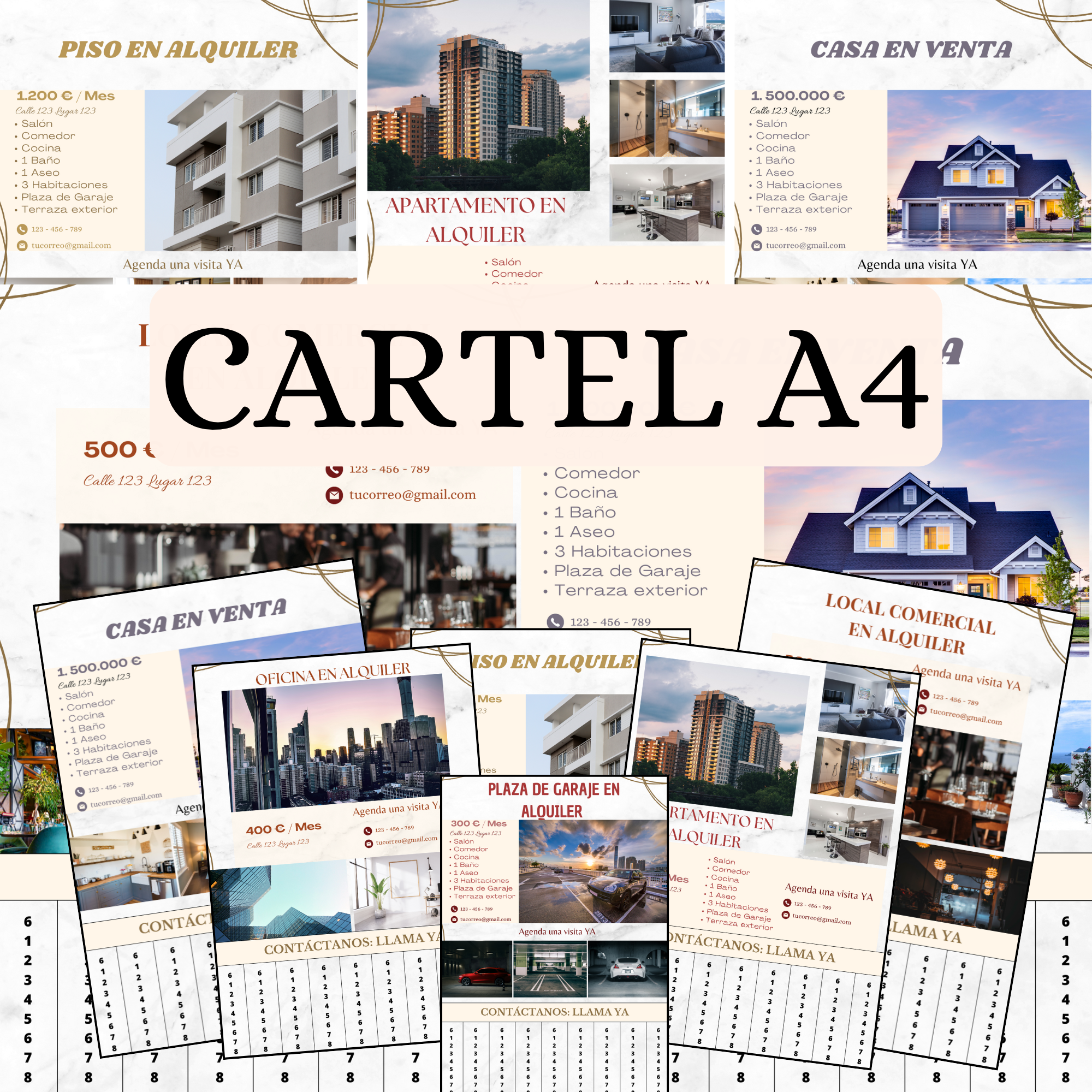 Cartel A4 venta bienes raíces