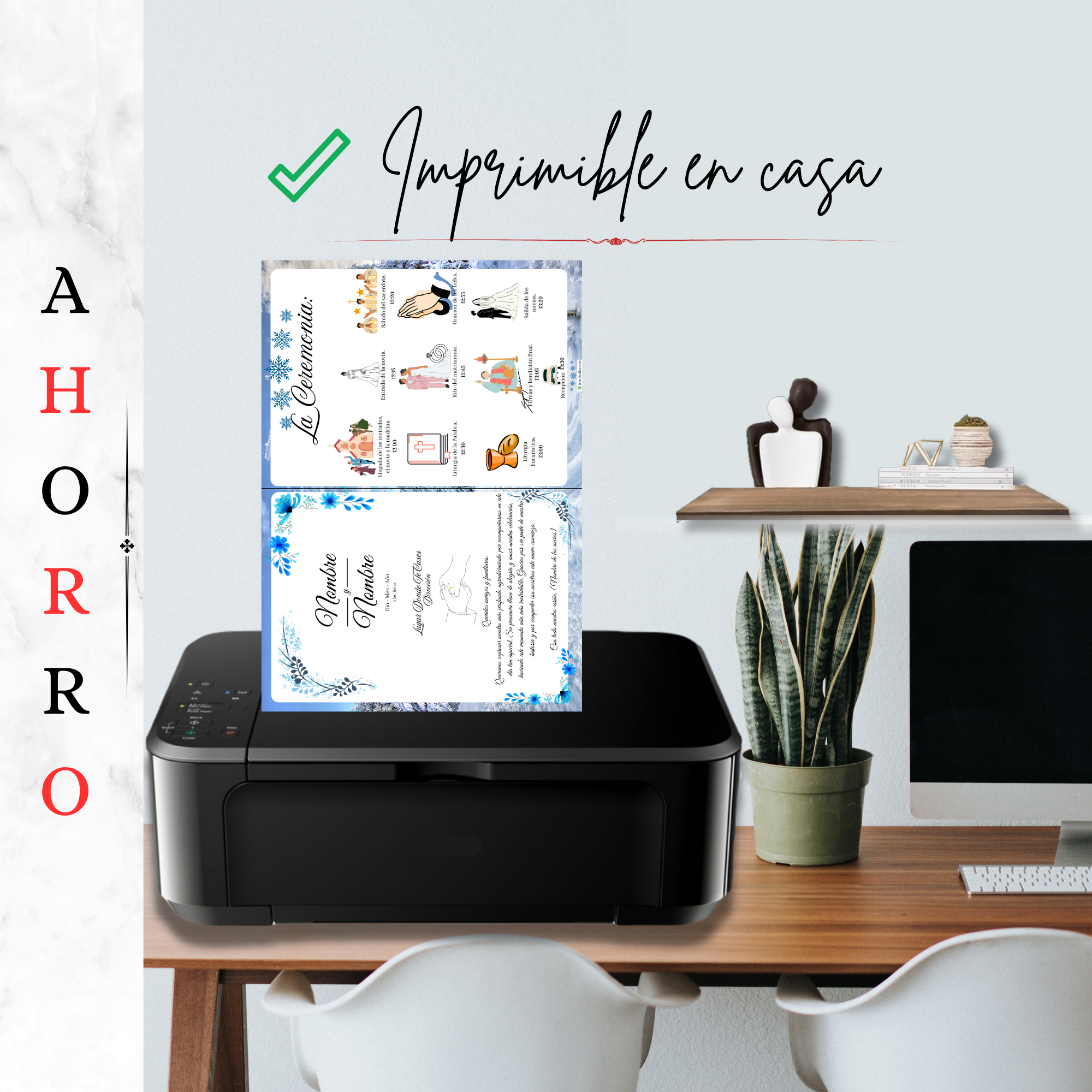 Imprimible en casa, parte trasera