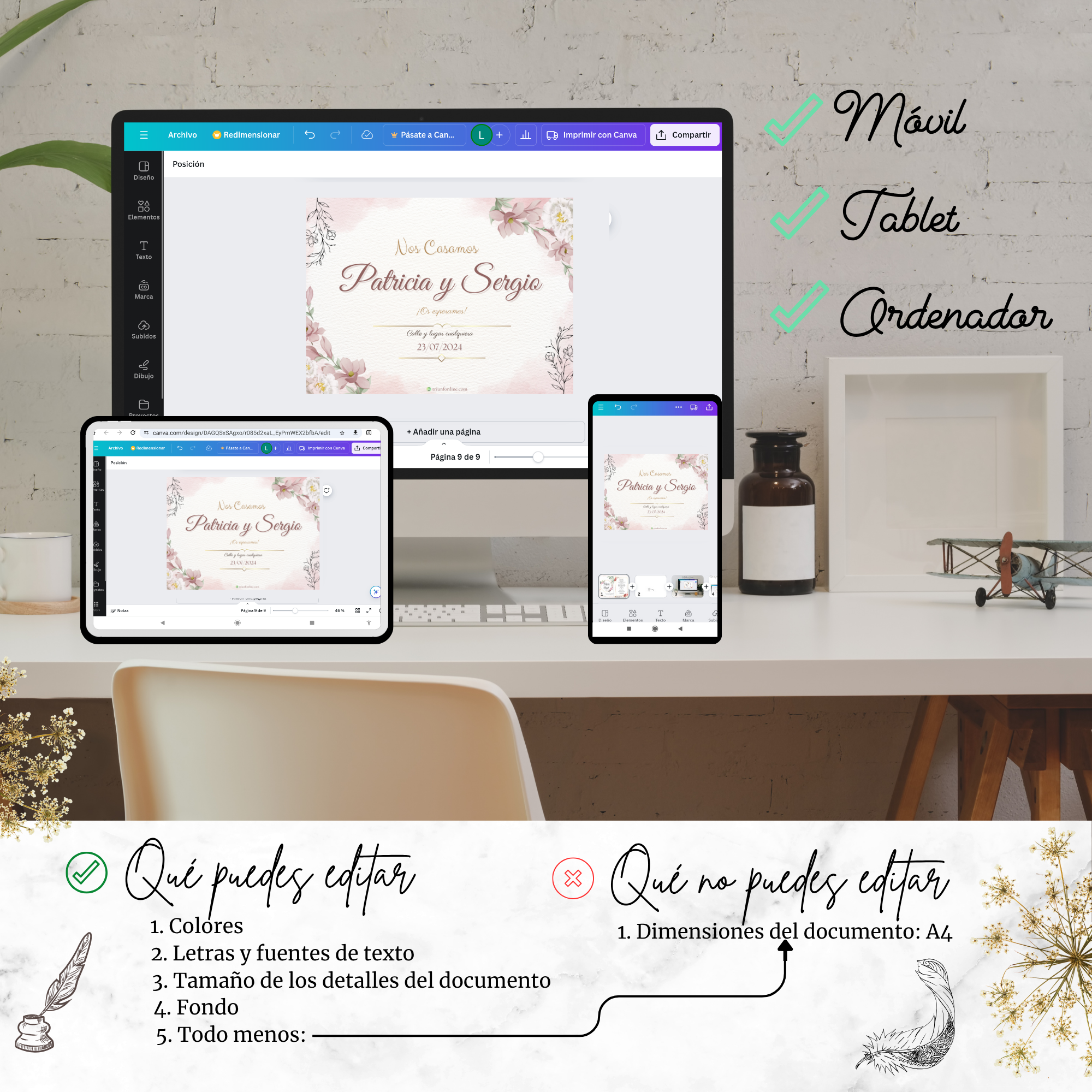 Versión digital totalmente personalizable en Canva con textos, colores y tipografía modificables.