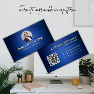 Tarjeta de visita opción 6 formato imprimible en copistería (dos caras).