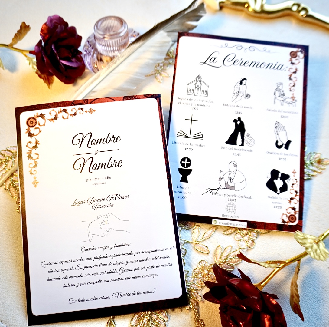 Portada en blanco y negro del programa de ceremonia barroco – Triunfonline