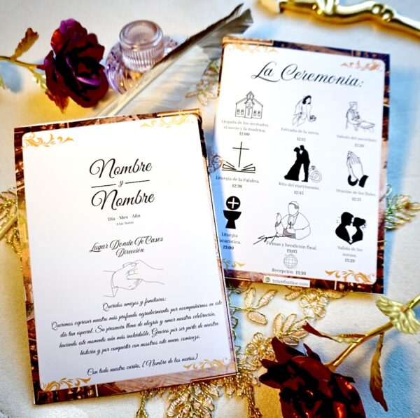 Portada en blanco y negro del programa de ceremonia barroco – Triunfonline