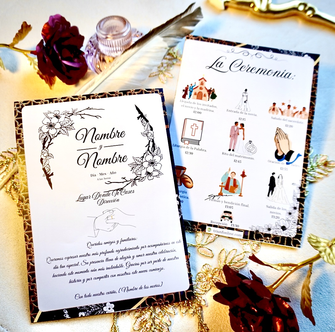 Portada a color del programa de ceremonia barroco – Triunfonline