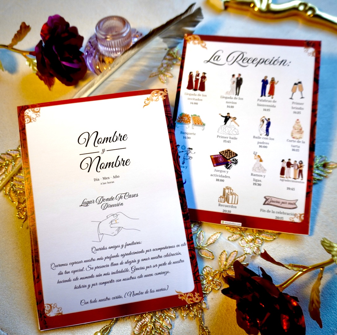 Portada a color del programa de recepción barroco premium – Triunfonline