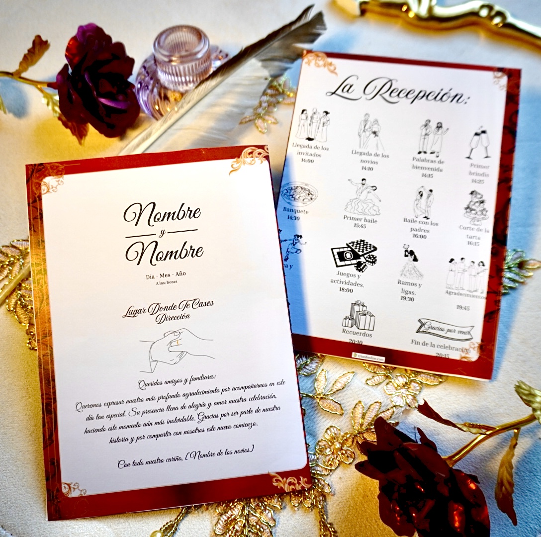 Portada en blanco y negro del programa de recepción barroco premium – Triunfonline