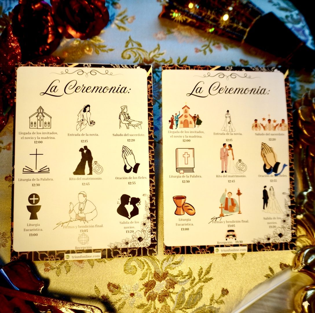 Parte trasera completa del programa de ceremonia barroco – Triunfonline