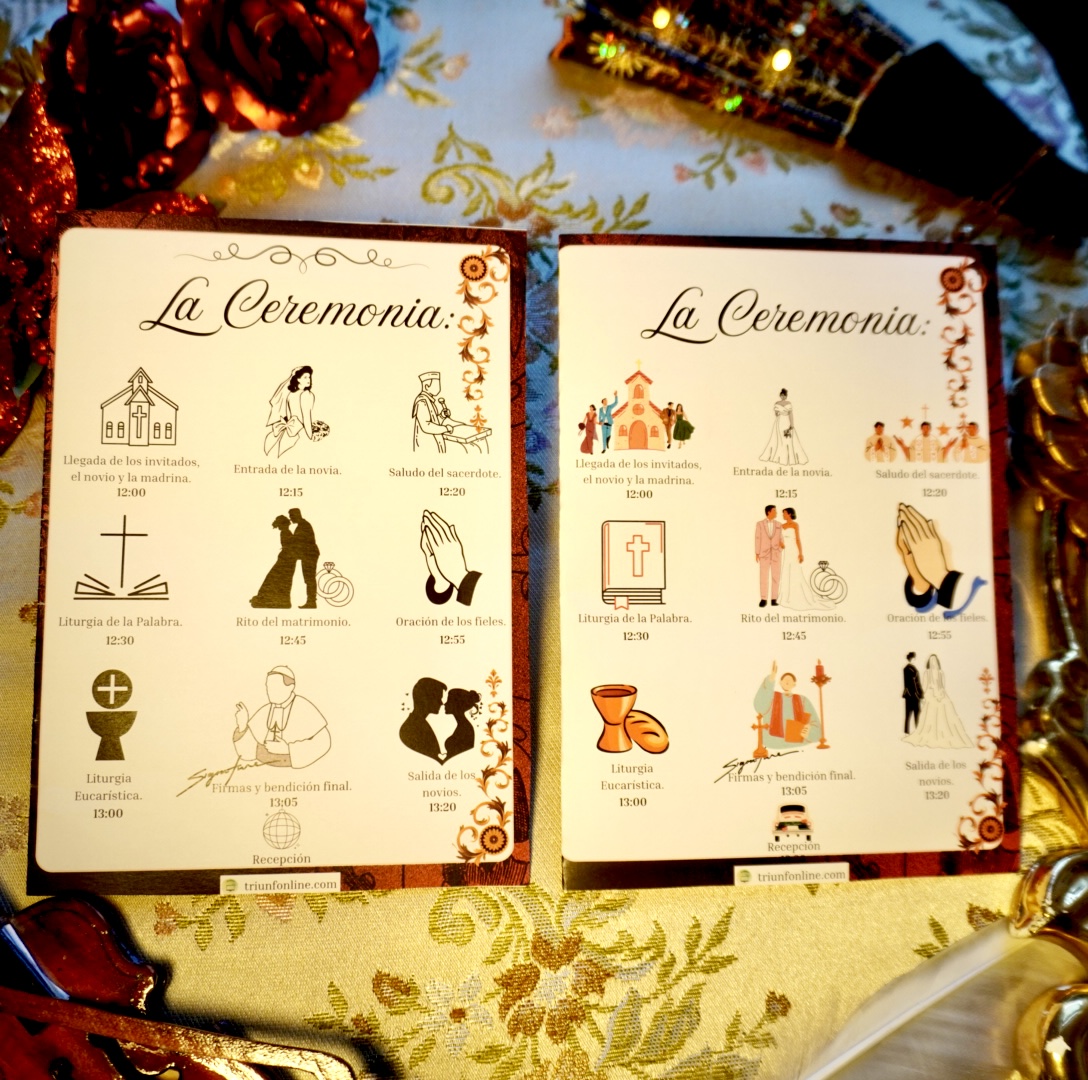 Parte trasera completa del programa de ceremonia barroco – Triunfonline