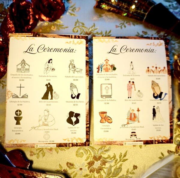 Parte trasera del programa de ceremonia barroco – Triunfonline