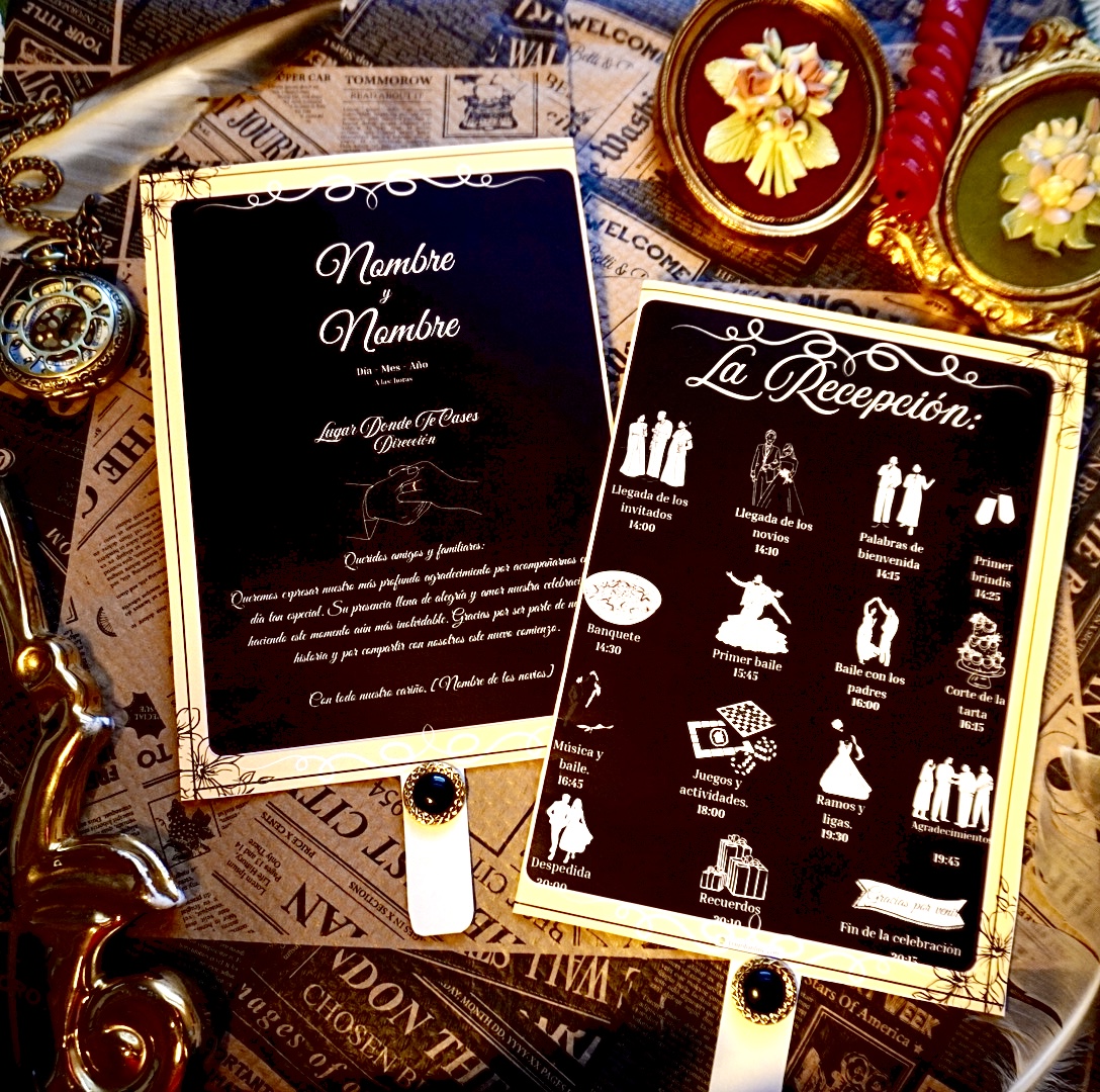 Recepción vintage — doble cara monocromática