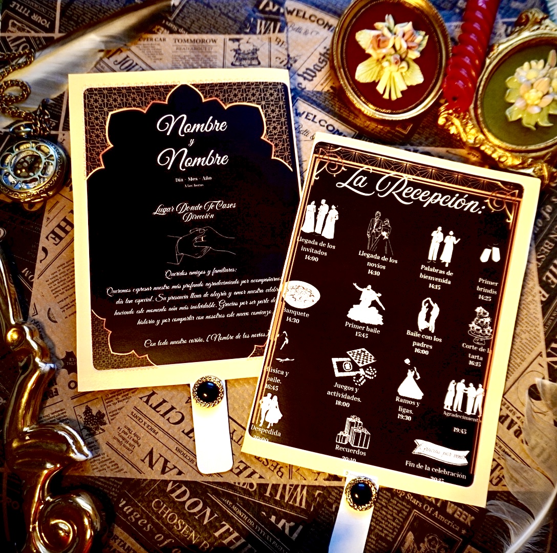 Recepción vintage — doble cara monocromática