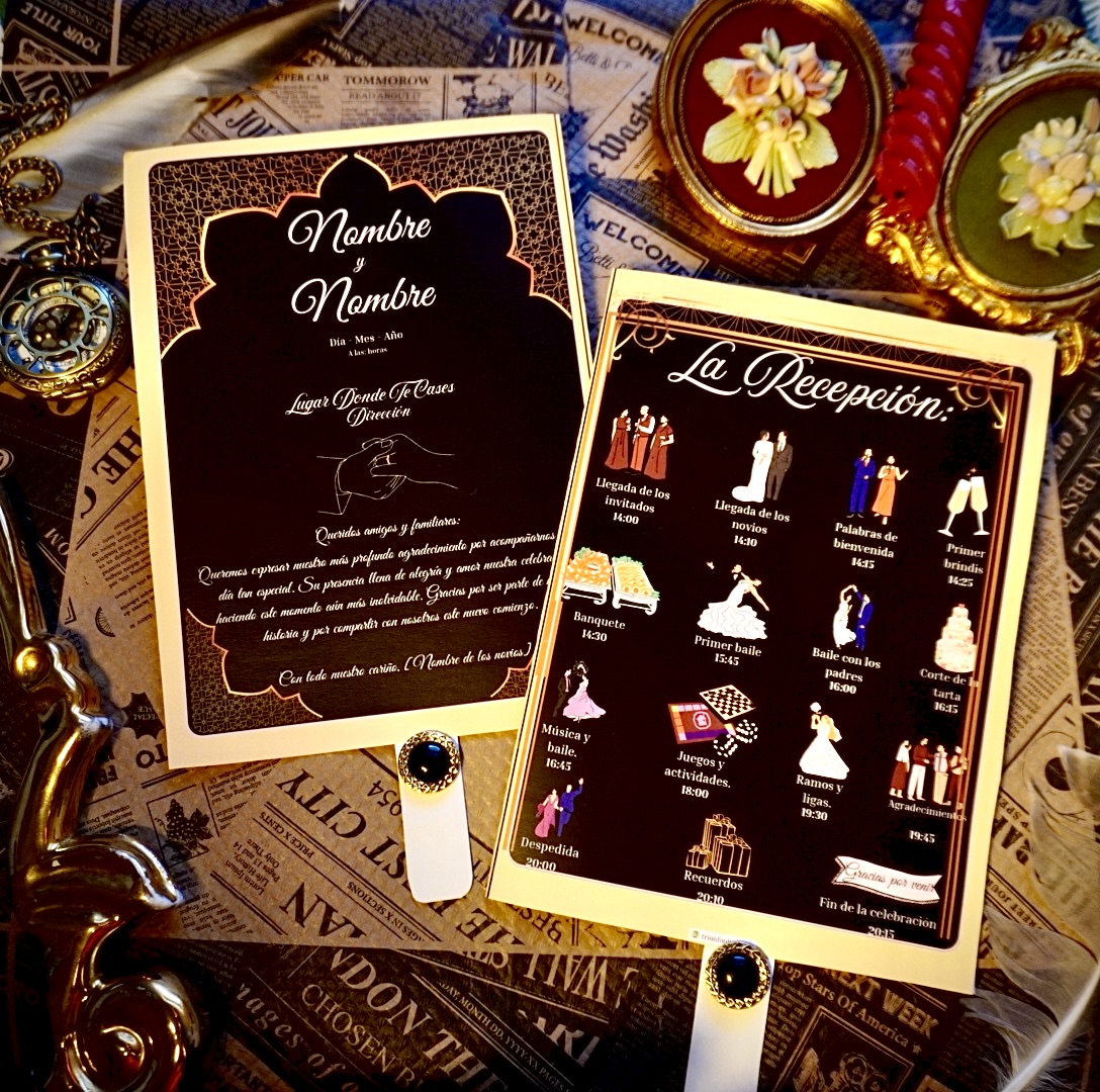 Recepción vintage — doble cara en color