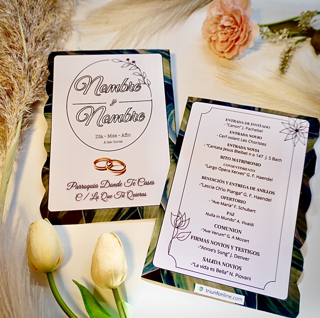 Ambas caras del programa musical de ceremonia.