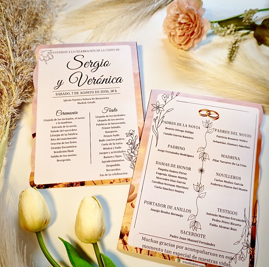 Portada del programa dos caras, diseño completo y elegante.