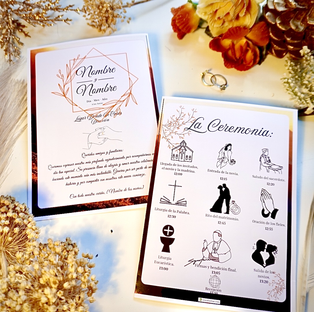 Programa de ceremonia — portada y contraportada