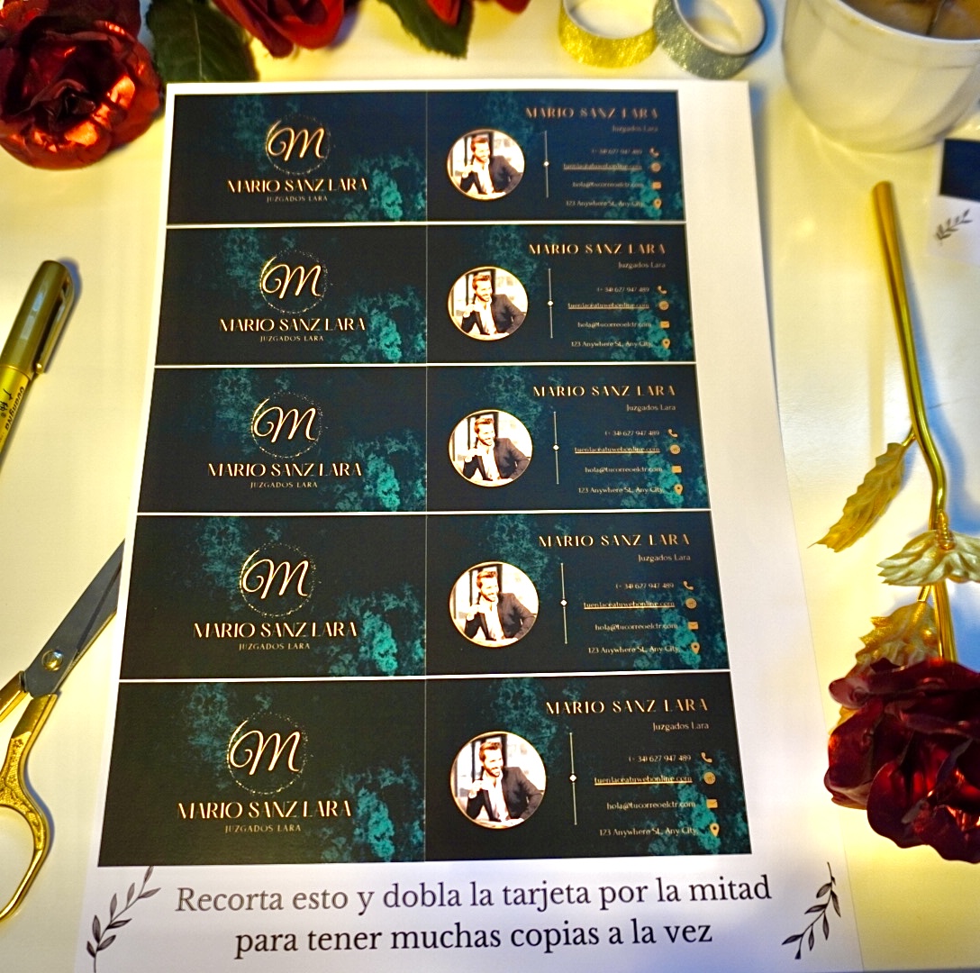 Tarjeta de visita opción 5 imprimible múltiples copias.
