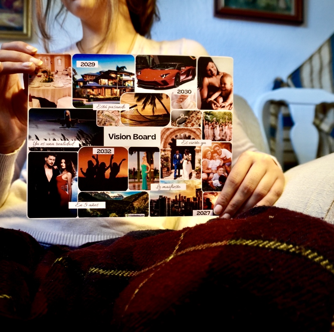 Contenido del VisionBoard para fondo de pantalla en tablet.