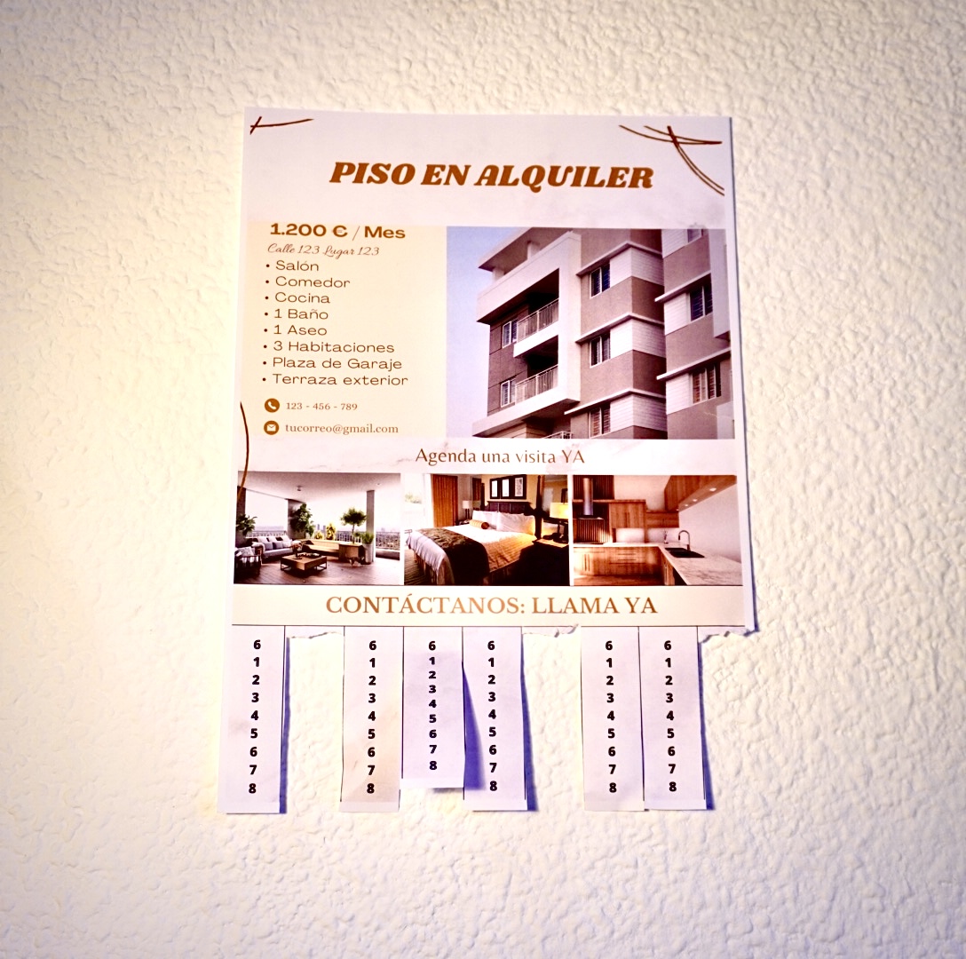 Cartel A4 pegable en la pared, listo para uso y decoración.