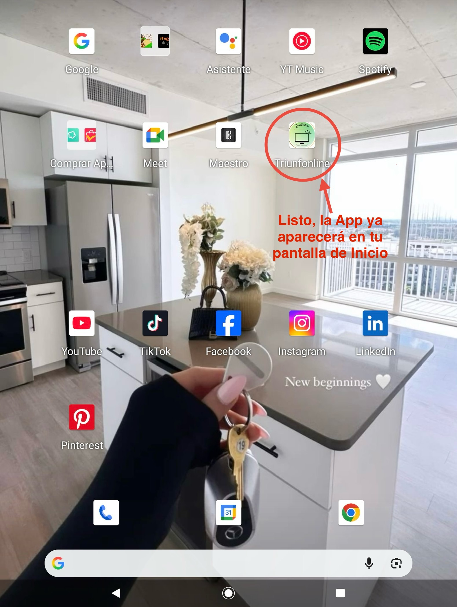 paso final instrucciones app triunfonline aplicacion