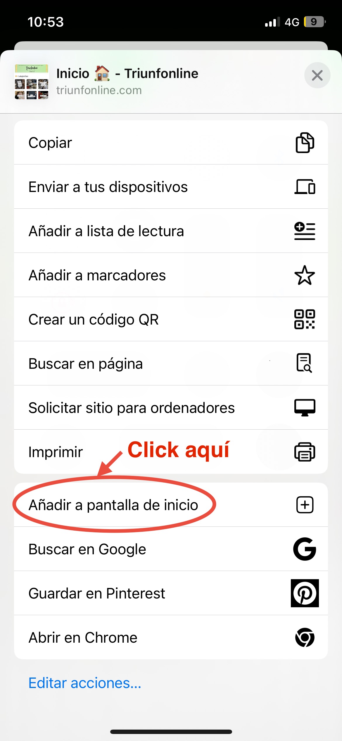 paso 2 iphone instrucciones app triunfonline aplicacion