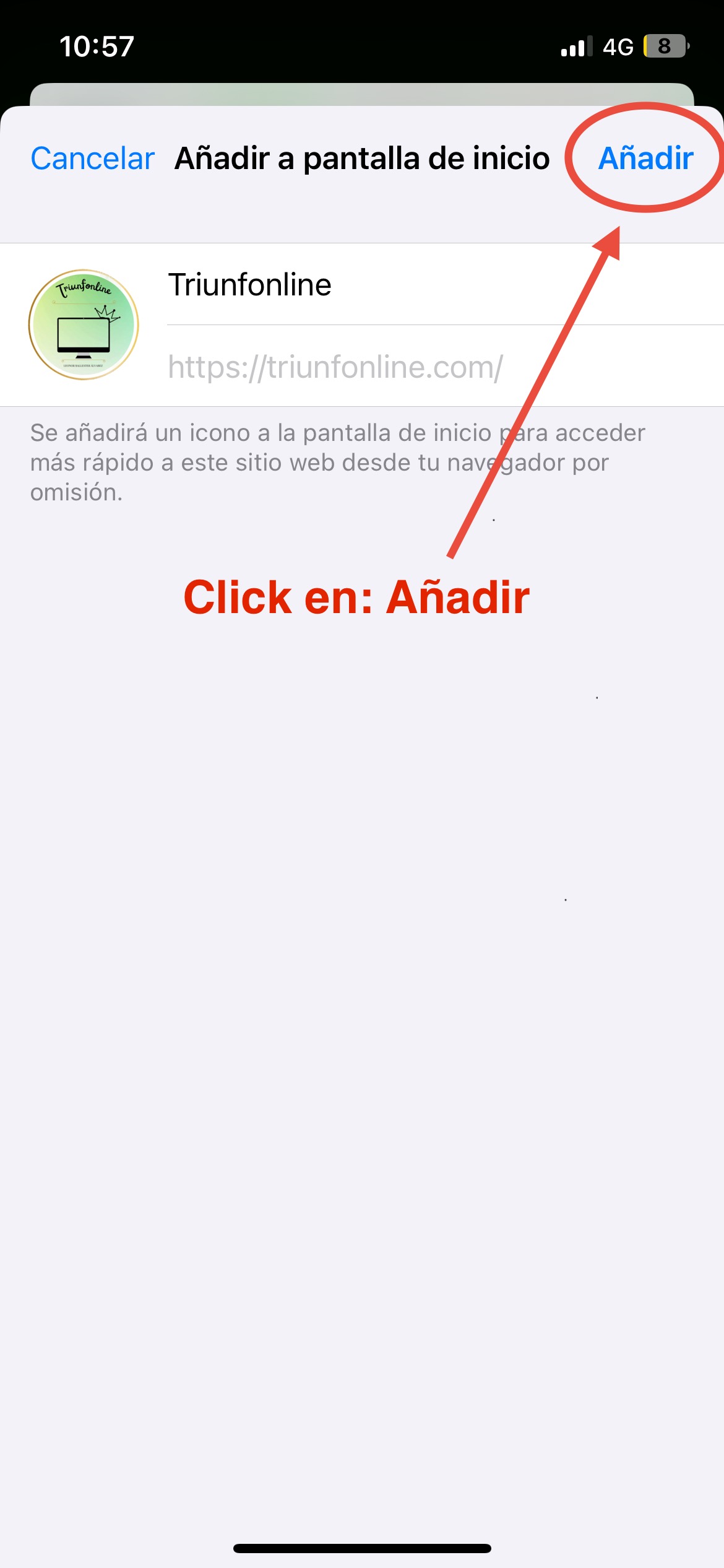 paso 3 iphone instrucciones app triunfonline aplicacion