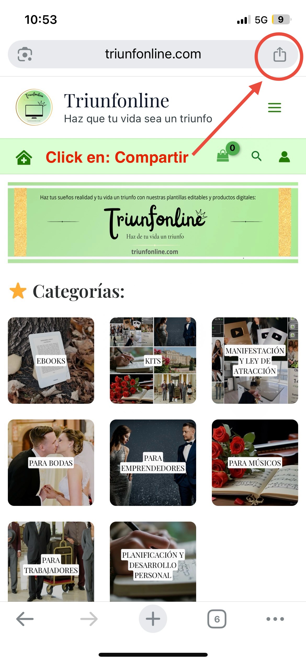 paso 1 iphone instrucciones app triunfonline aplicacion