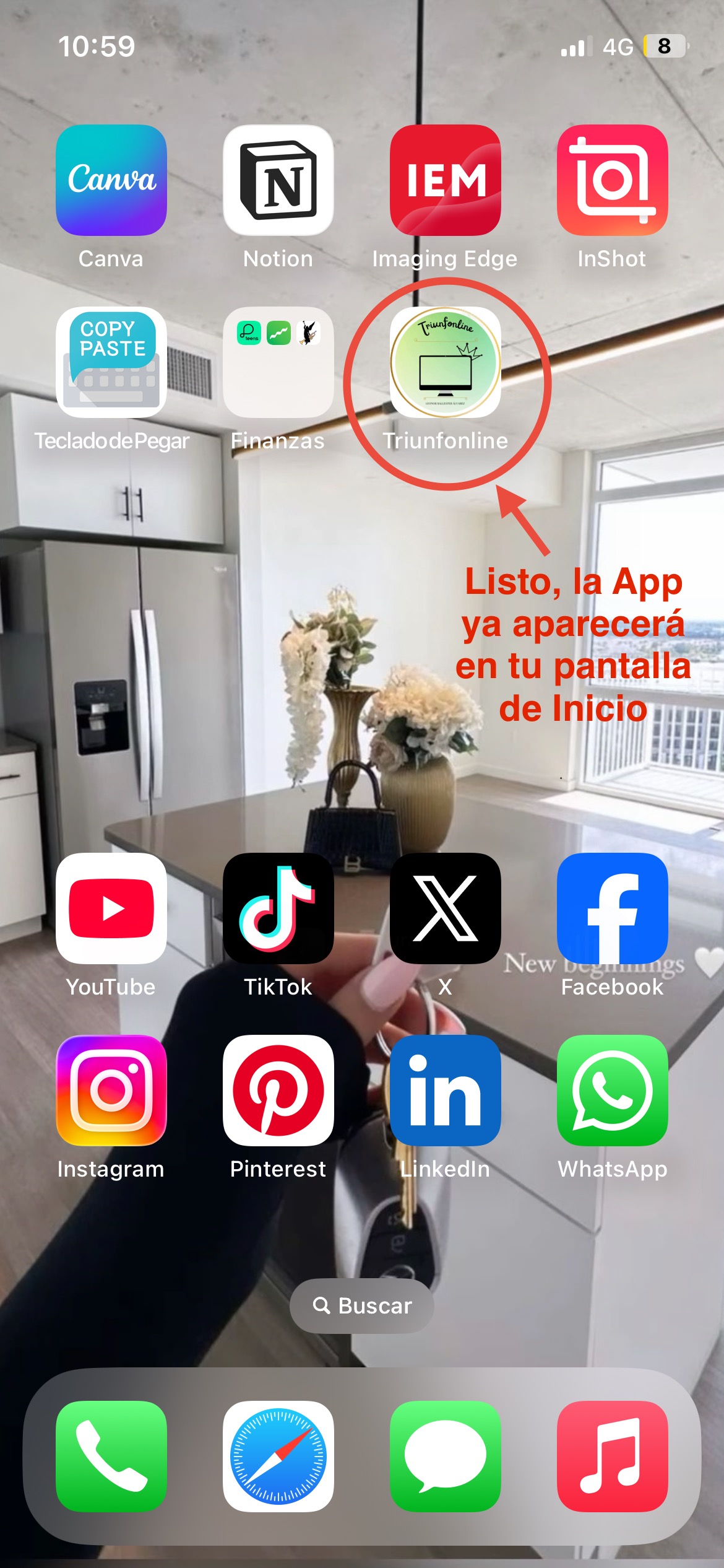 paso final iphone instrucciones app triunfonline aplicacion