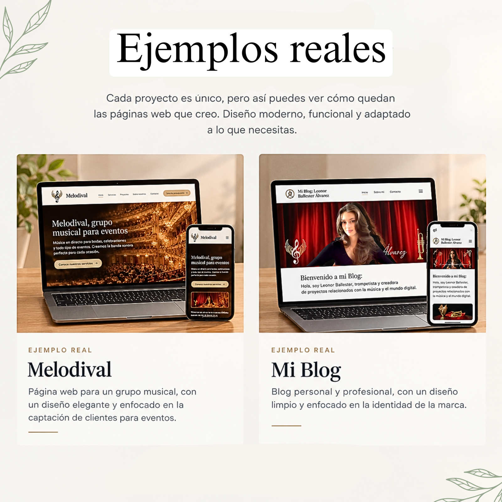 Ejemplos reales de creación de web